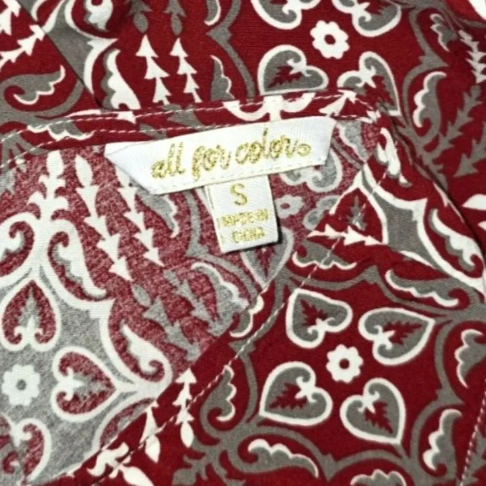 All for Color Sarah V-Back Shift- Crimson/White Dress Size Small - Picture 7 of 9